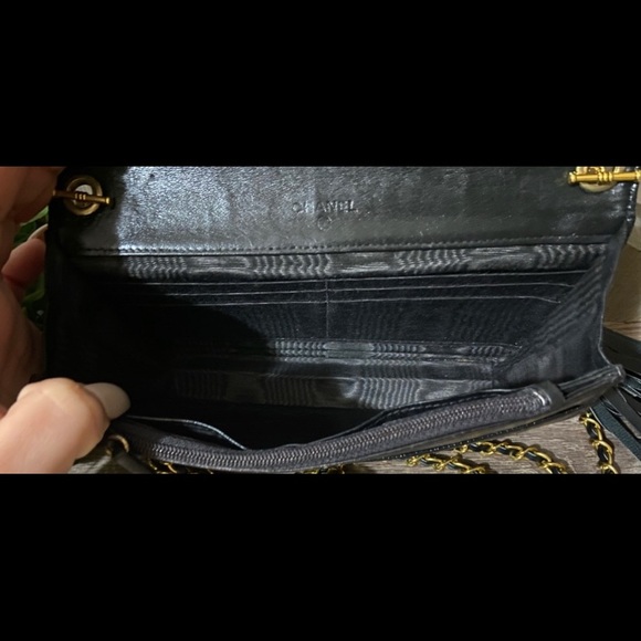 ⚜️Chanel Timeless WOC Two-Tone Gunmetal & Gold Wallet on Chain Caviar Crossbody - Picture 10 of 15